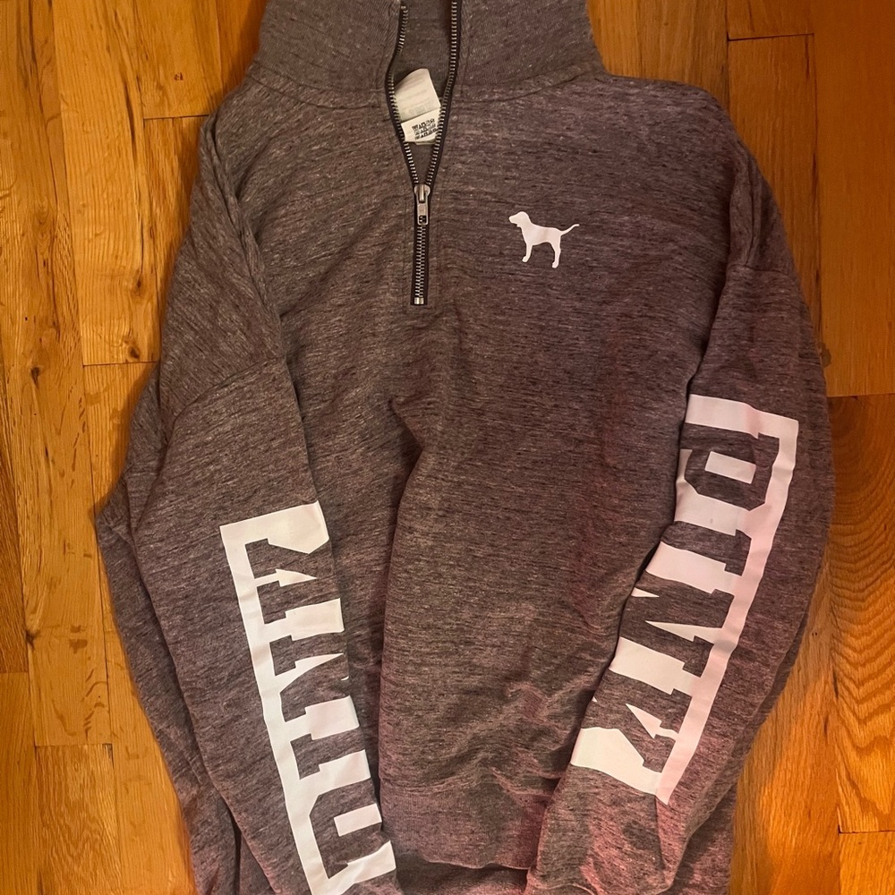 PINK Victoria's Secret Gray Zip-Up Women's Top